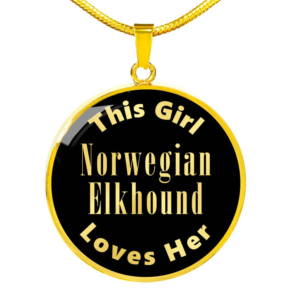 Norwegian Elkhound v2 - 18k Gold Finished Luxury Necklace