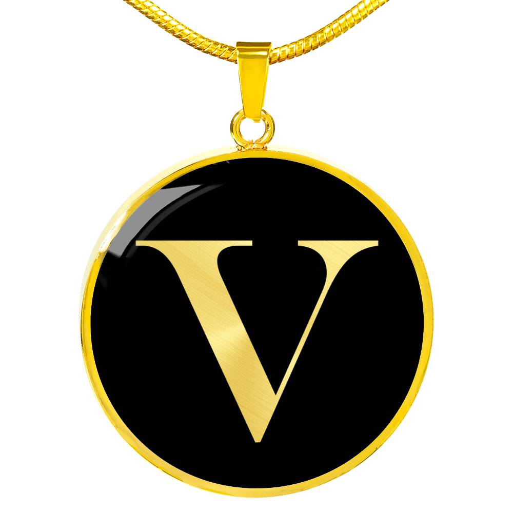 Initial V v2a - 18k Gold Finished Luxury Necklace
