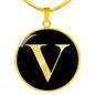 Initial V v2a - 18k Gold Finished Luxury Necklace