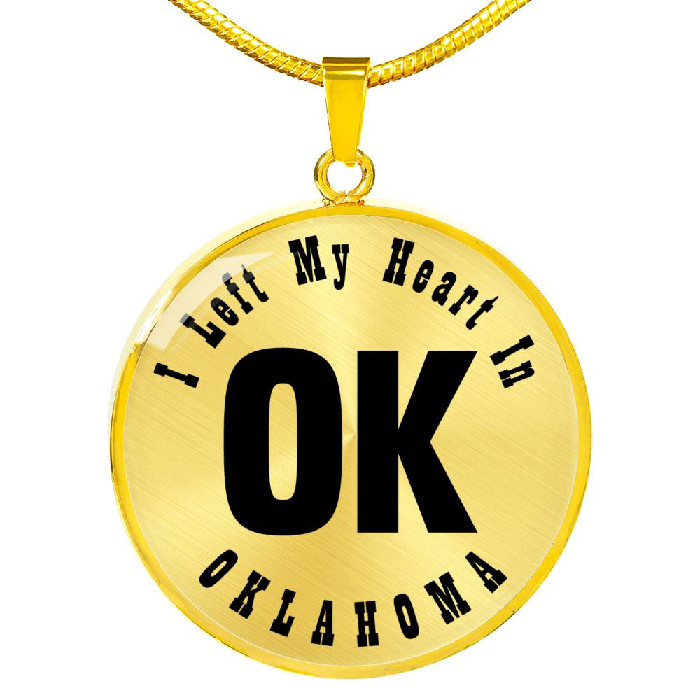Heart In Oklahoma v01 - 18k Gold Finished Luxury Necklace