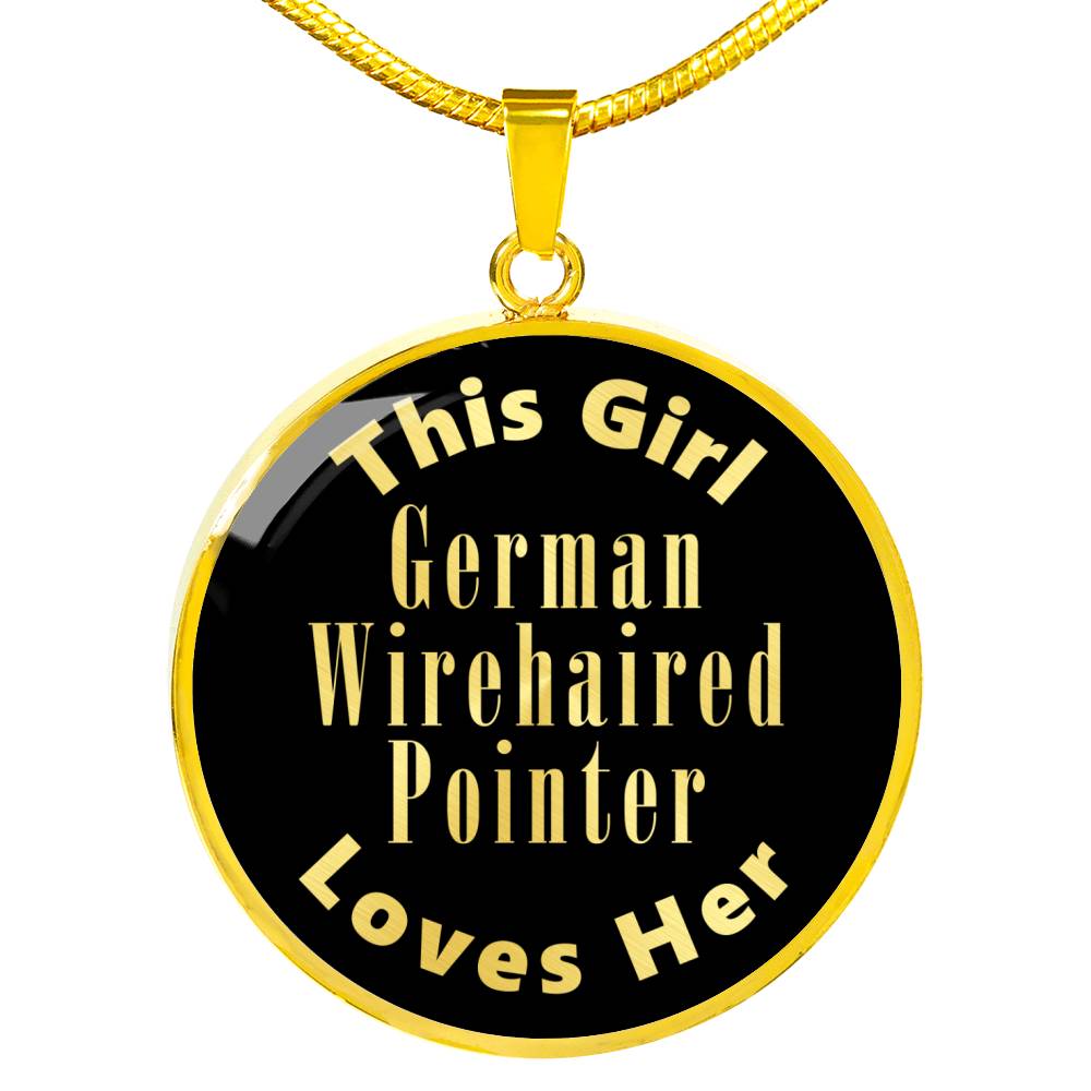 German Wirehaired Pointer v2 - 18k Gold Finished Luxury Necklace