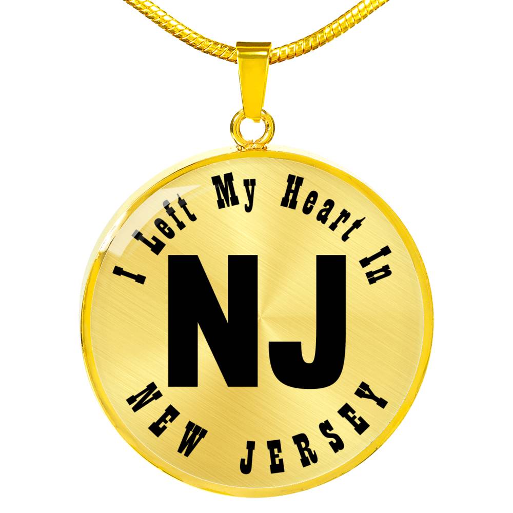 Heart In New Jersey v01 - 18k Gold Finished Luxury Necklace