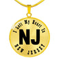 Heart In New Jersey v01 - 18k Gold Finished Luxury Necklace