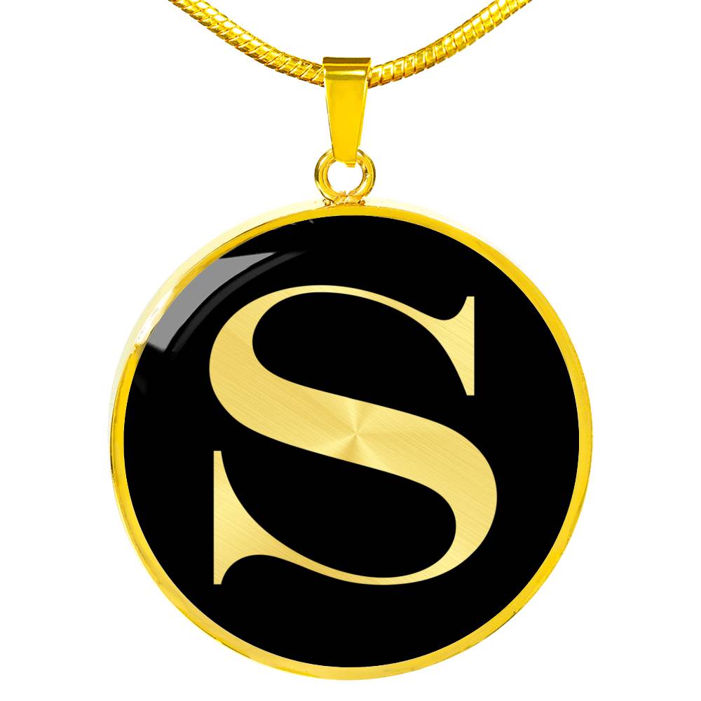 Initial S v2a - 18k Gold Finished Luxury Necklace