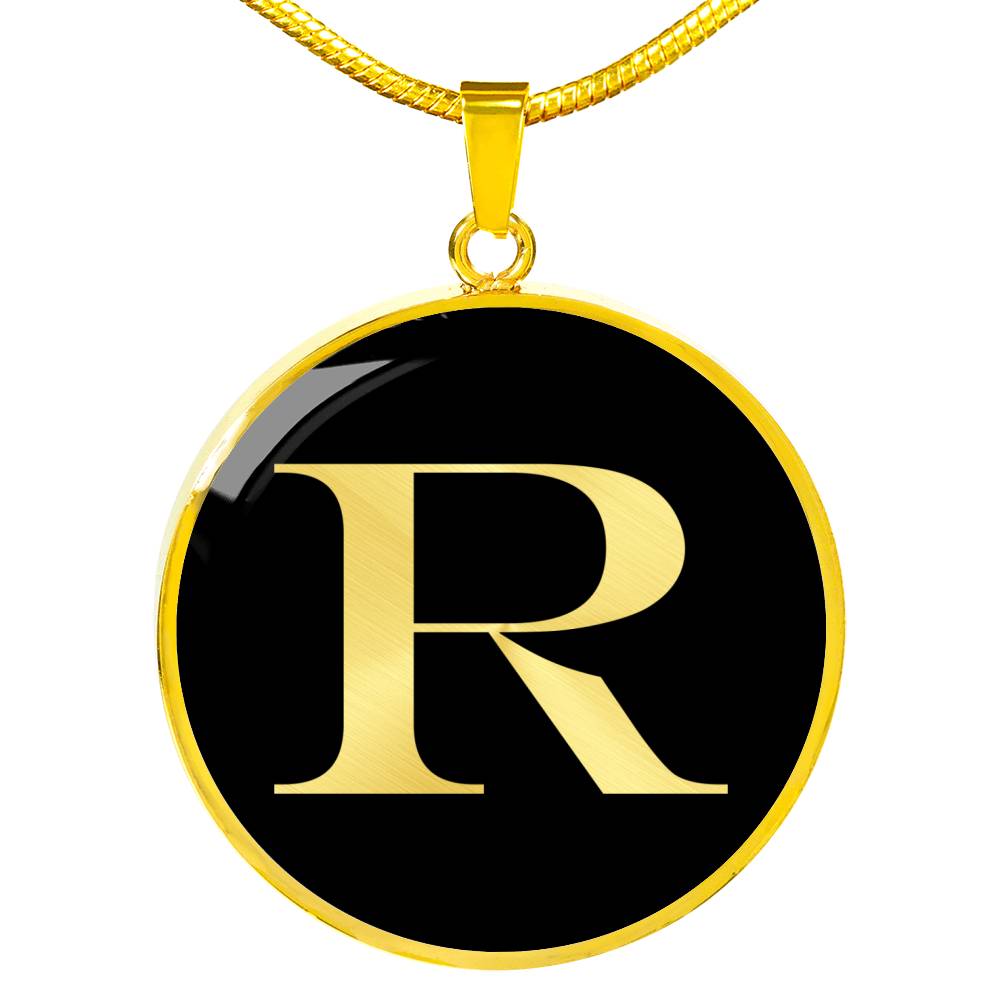 Initial R v2a - 18k Gold Finished Luxury Necklace