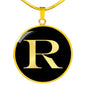 Initial R v2a - 18k Gold Finished Luxury Necklace