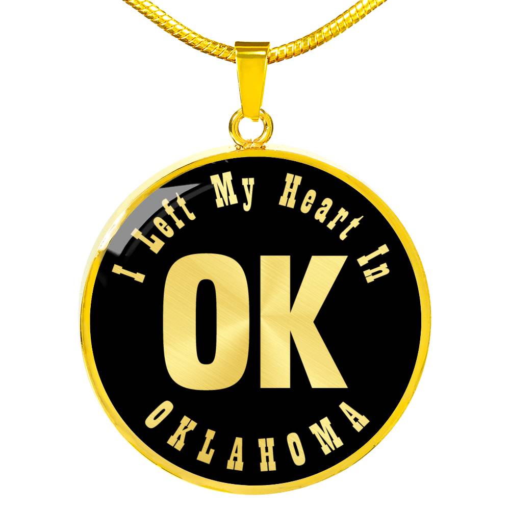 Heart In Oklahoma v02 - 18k Gold Finished Luxury Necklace