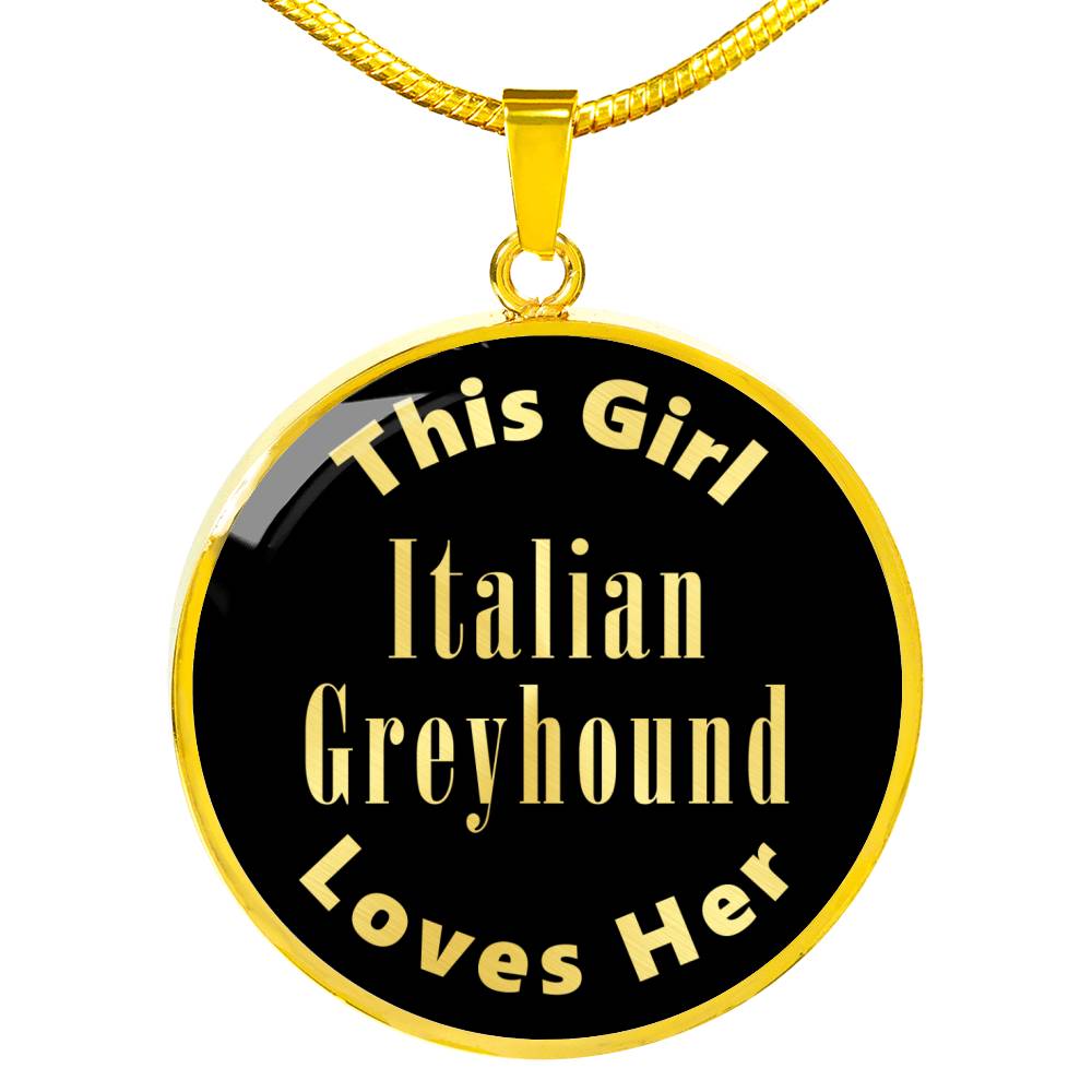 Italian Greyhound v2 - 18k Gold Finished Luxury Necklace