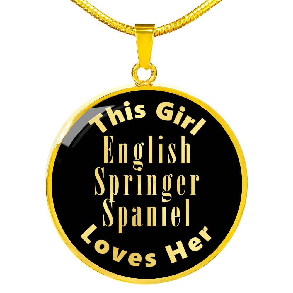 English Springer Spaniel - 18k Gold Finished Luxury Necklace