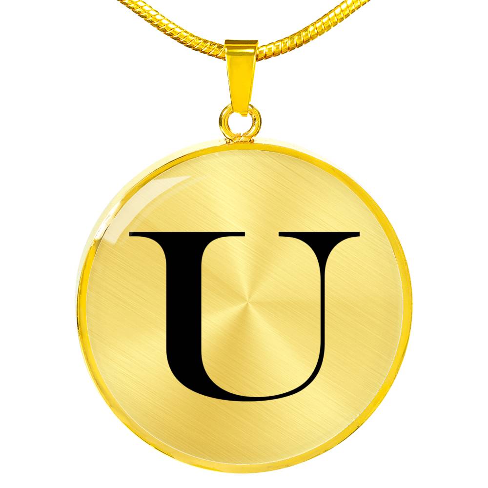 Initial U v1a - 18k Gold Finished Luxury Necklace