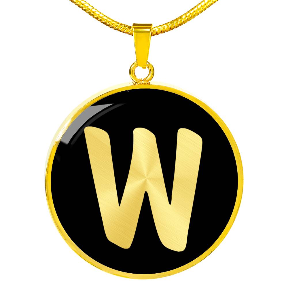 Initial W v2b - 18k Gold Finished Luxury Necklace