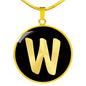 Initial W v2b - 18k Gold Finished Luxury Necklace