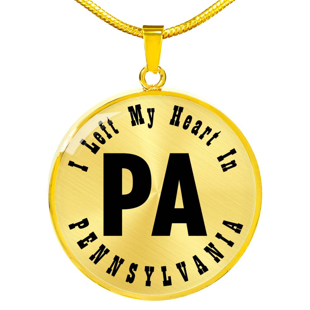 Heart In Pennsylvania v01 - 18k Gold Finished Luxury Necklace