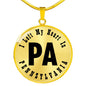 Heart In Pennsylvania v01 - 18k Gold Finished Luxury Necklace
