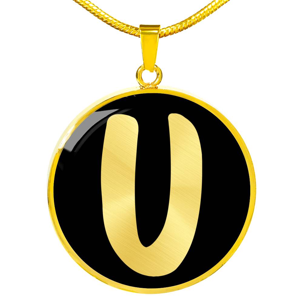 Initial U v2b - 18k Gold Finished Luxury Necklace