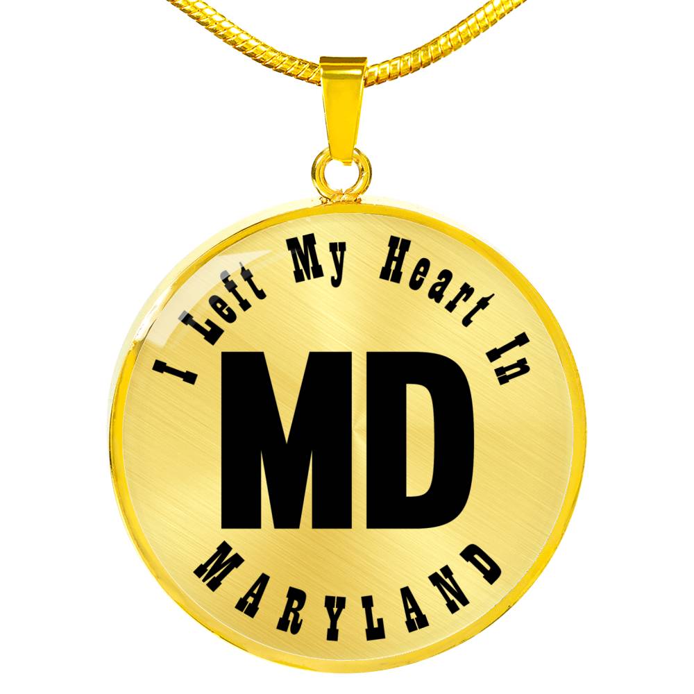 Heart In Maryland v01 - 18k Gold Finished Luxury Necklace
