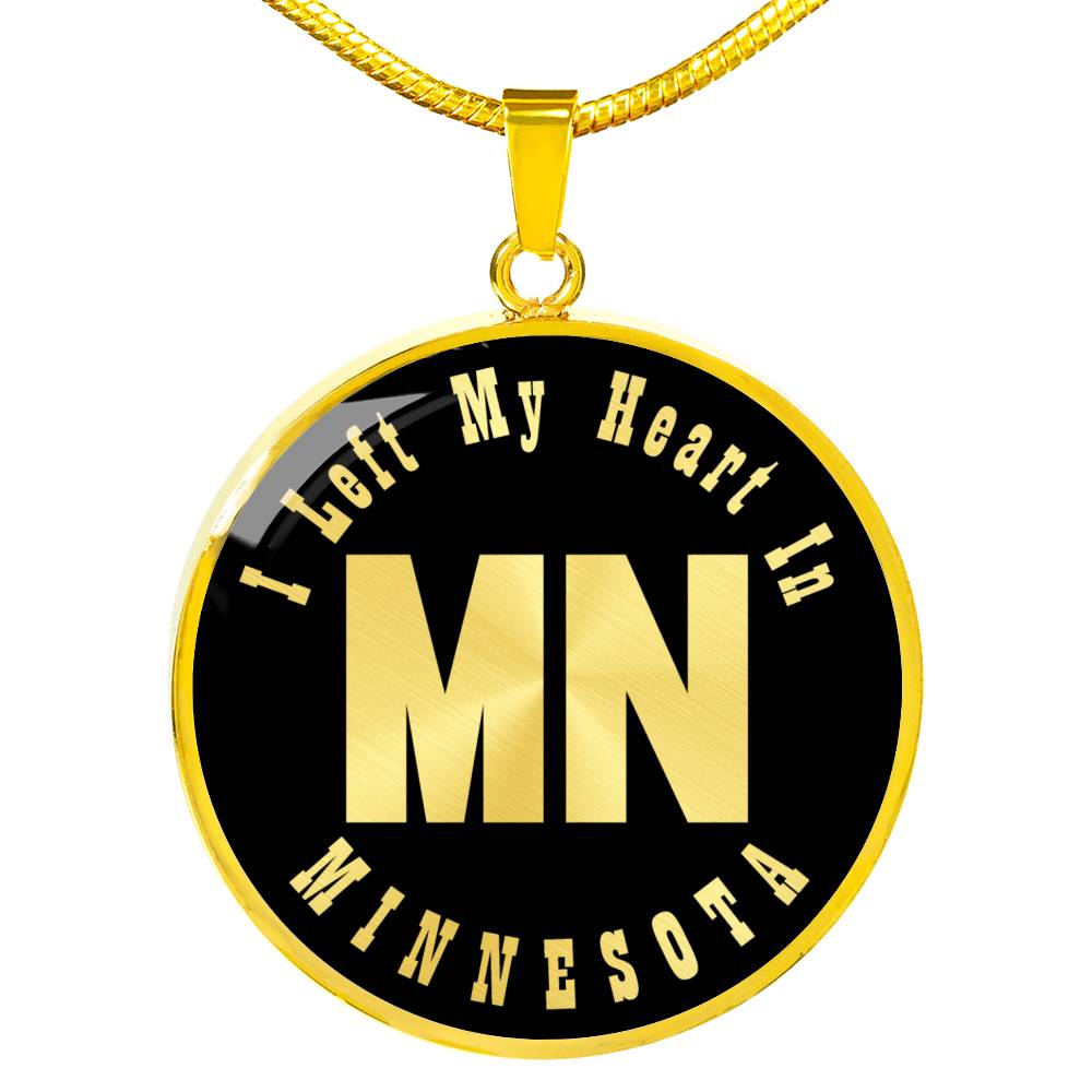 Heart In Minnesota v02 - 18k Gold Finished Luxury Necklace