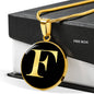 Initial F v2a - 18k Gold Finished Luxury Necklace