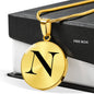 Initial N v1a - 18k Gold Finished Luxury Necklace