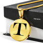 Initial T v1a - 18k Gold Finished Luxury Necklace