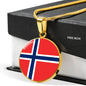 Norwegian Flag - 18k Gold Finished Luxury Necklace