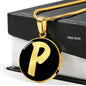 Initial P v2b - 18k Gold Finished Luxury Necklace