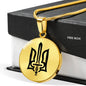 Stylized Tryzub (Black) - 18k Gold Finished Luxury Necklace