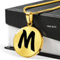 Initial M v1b - 18k Gold Finished Luxury Necklace