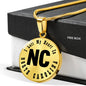 Heart In North Carolina v01 - 18k Gold Finished Luxury Necklace