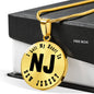 Heart In New Jersey v01 - 18k Gold Finished Luxury Necklace