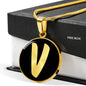 Initial V v2b - 18k Gold Finished Luxury Necklace