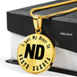 Heart In North Dakota v01 - 18k Gold Finished Luxury Necklace
