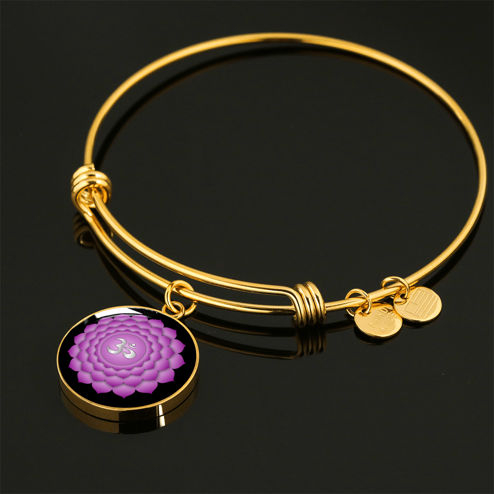 Crown Chakra (Sahasrara) - 18k Gold Finished Bangle Bracelet