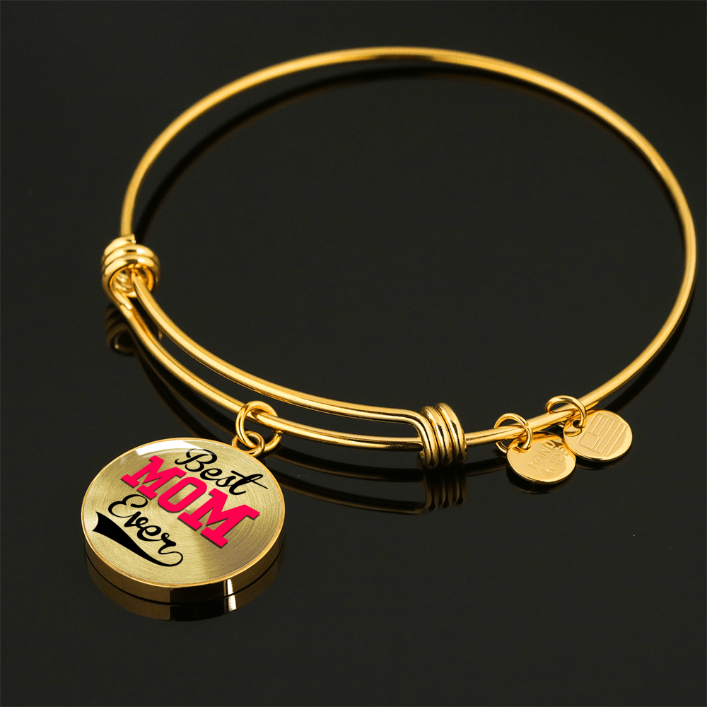 Best Mom Ever - 18k Gold Finished Bangle Bracelet