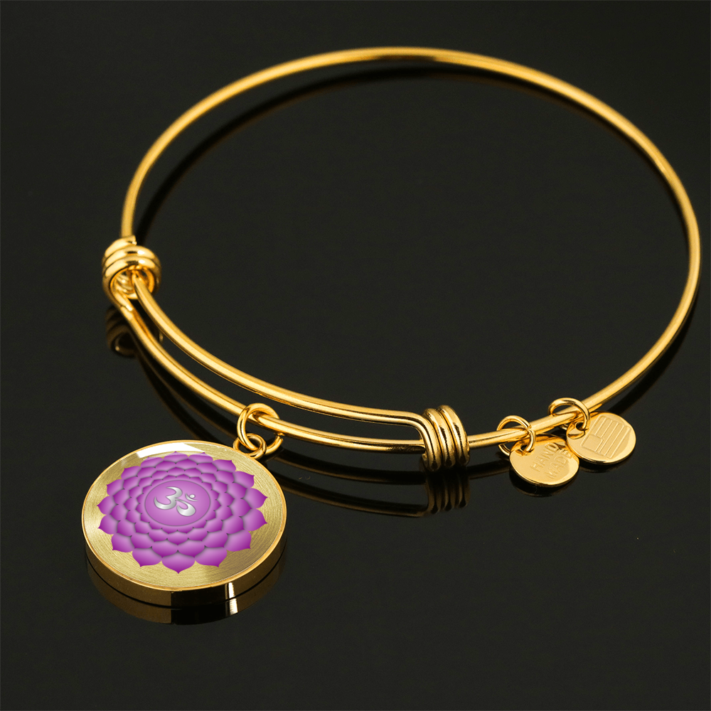 Crown Chakra (Sahasrara) v2 - 18k Gold Finished Bangle Bracelet