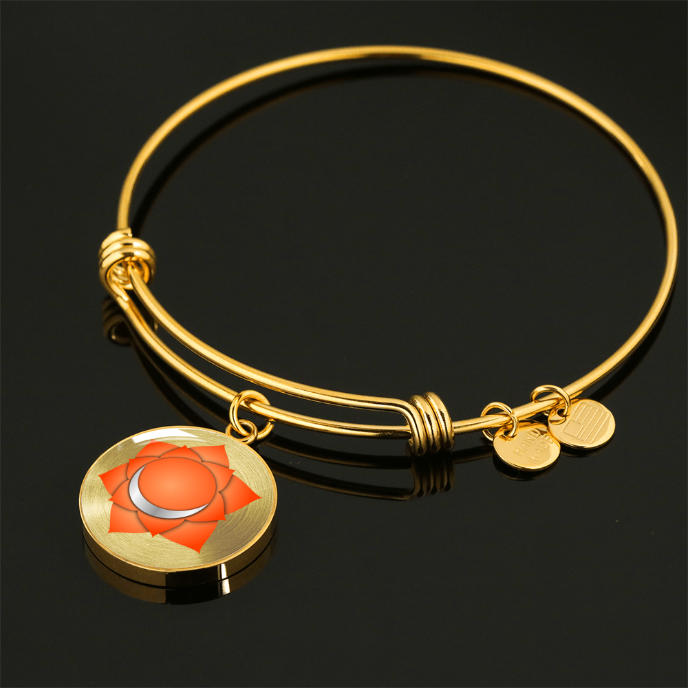 Sacral Chakra (Swadhisthana) v2 - 18k Gold Finished Bangle Bracelet