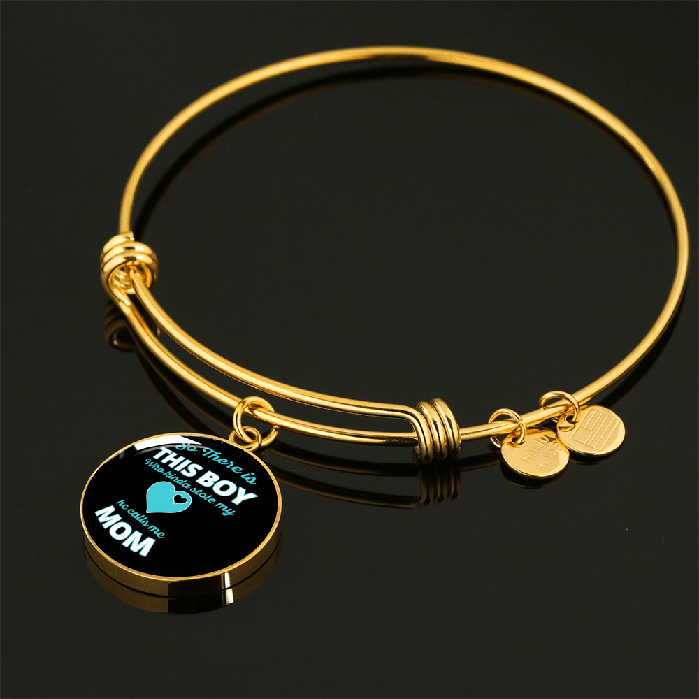 This Boy Stole My Heart - 18k Gold Finished Bangle Bracelet
