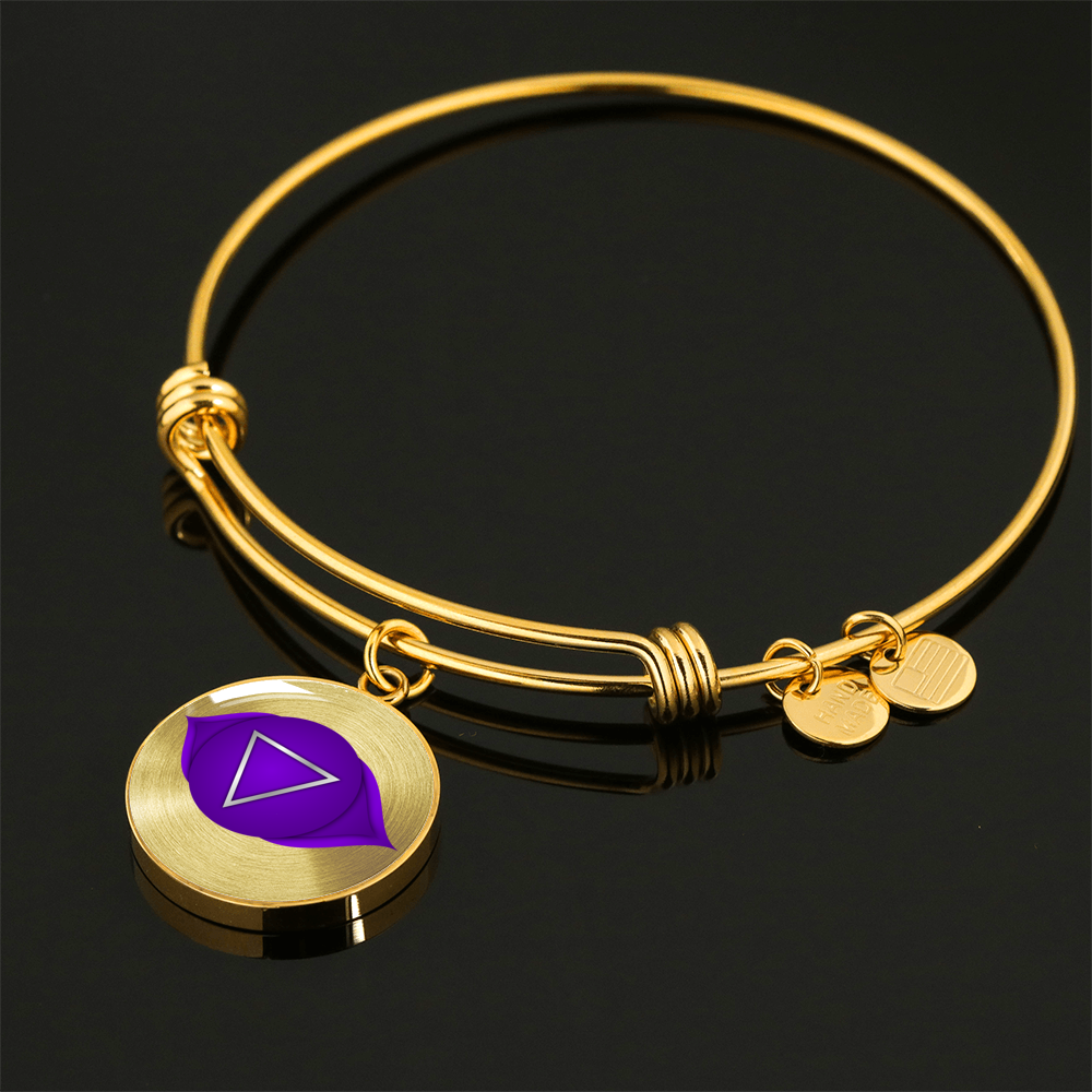 Third Eye Chakra (Ajna) v2 - 18k Gold Finished Bangle Bracelet