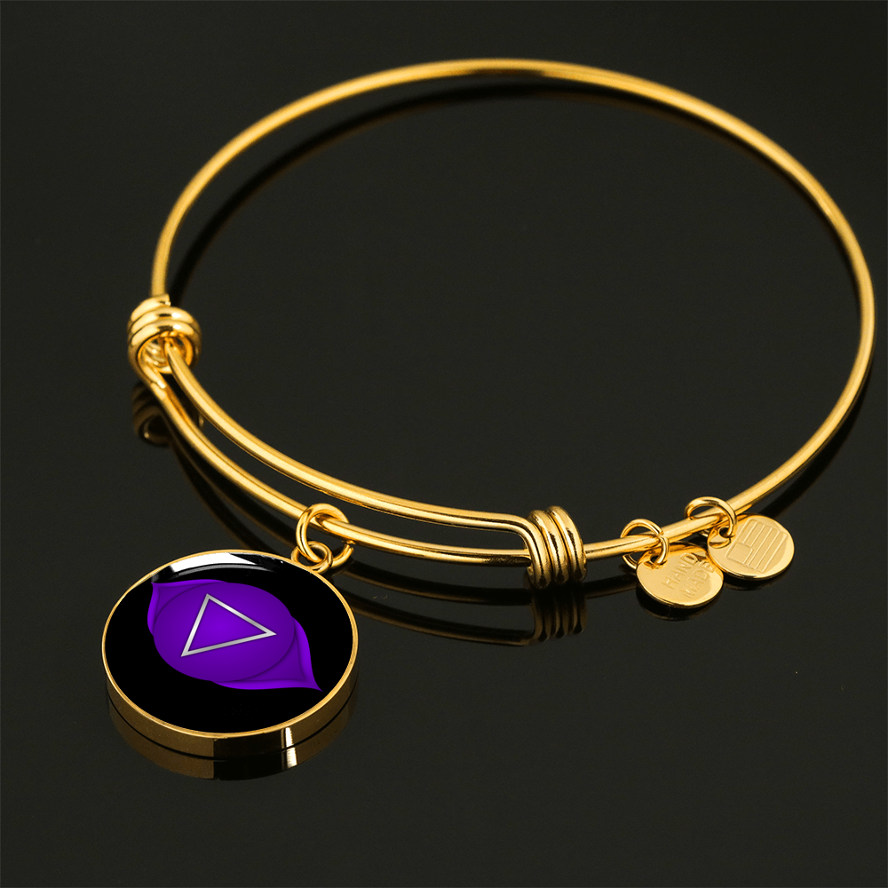 Third Eye Chakra (Ajna) - 18k Gold Finished Bangle Bracelet