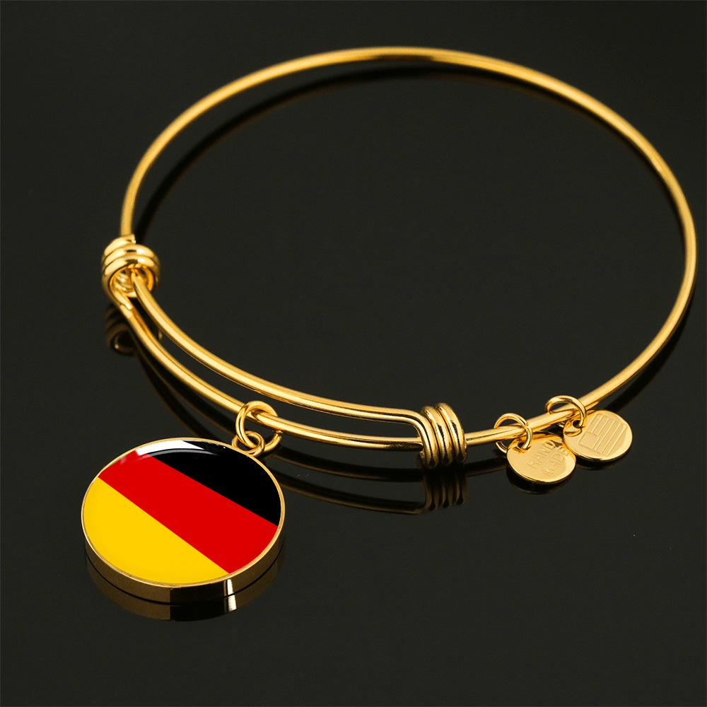 German Flag - 18k Gold Finished Bangle Bracelet