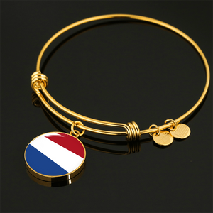Dutch Flag - 18k Gold Finished Bangle Bracelet