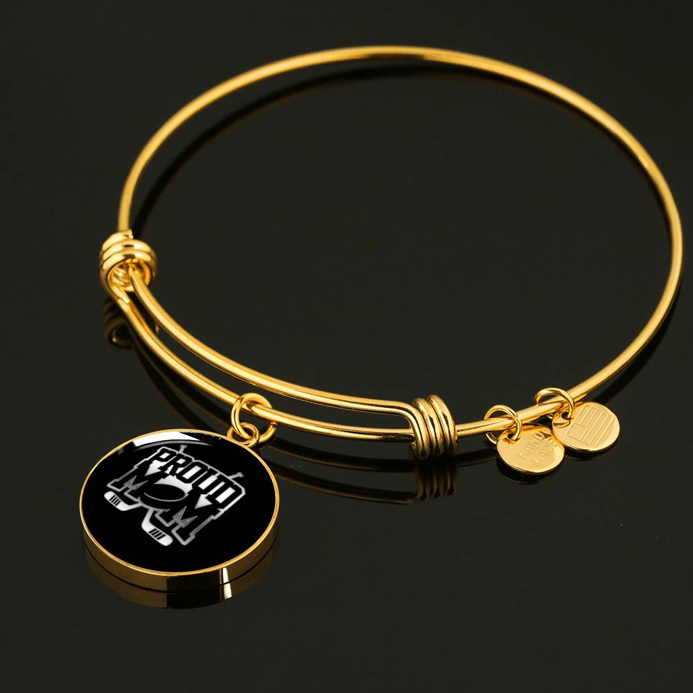 Proud Hockey Mom - 18k Gold Finished Bangle Bracelet