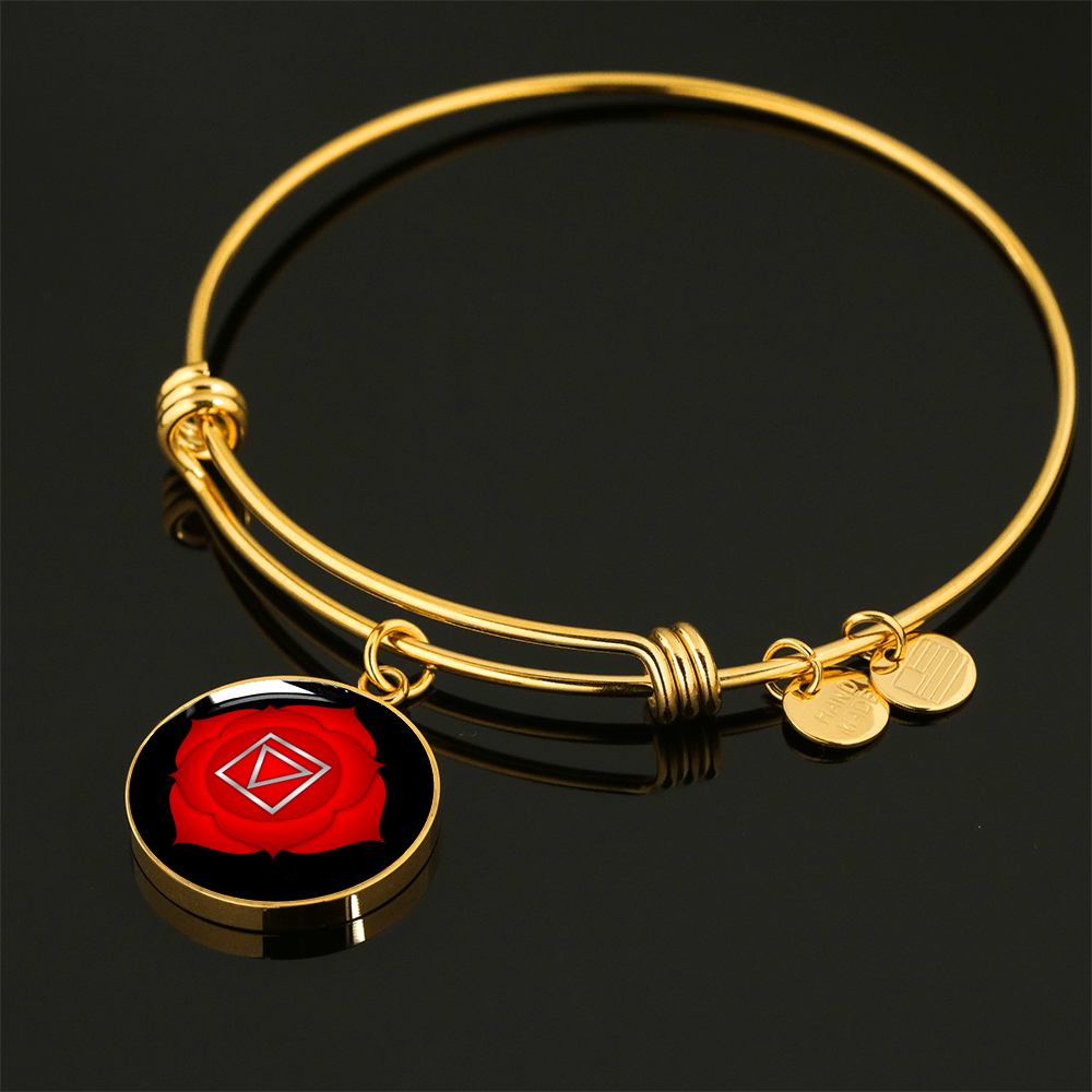 Root Chakra (Muladhara) - 18k Gold Finished Bangle Bracelet