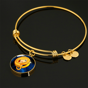 Zodiac Sign Virgo - 18k Gold Finished Bangle Bracelet