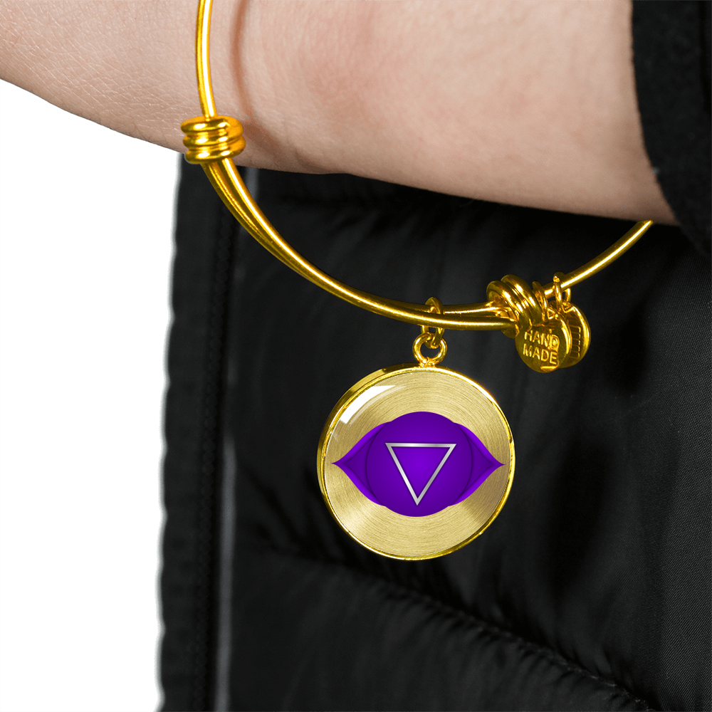 Third Eye Chakra (Ajna) v2 - 18k Gold Finished Bangle Bracelet