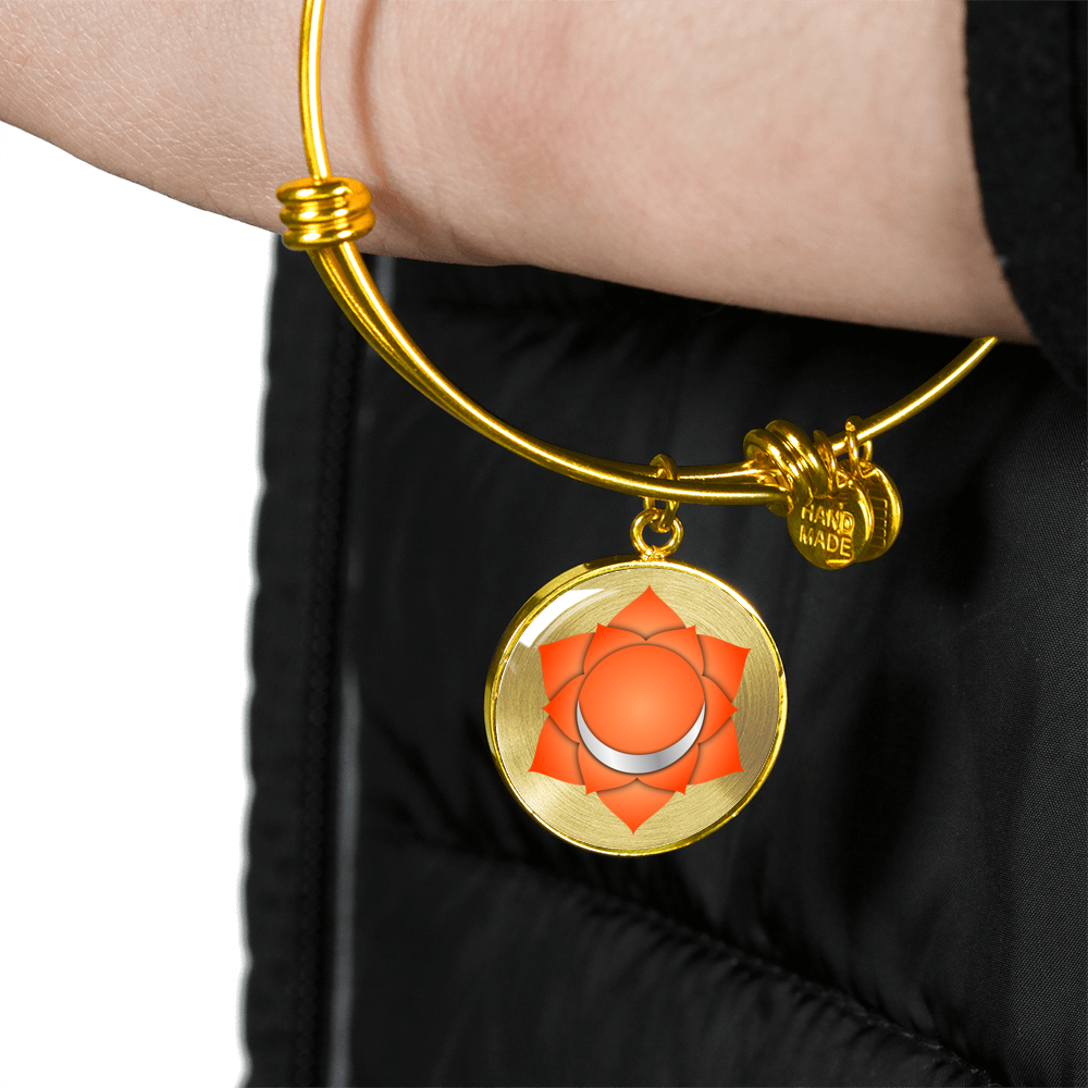 Sacral Chakra (Swadhisthana) v2 - 18k Gold Finished Bangle Bracelet