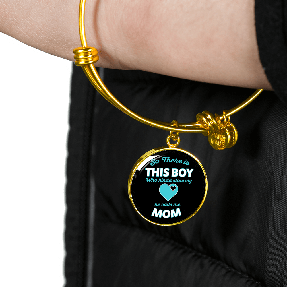 This Boy Stole My Heart - 18k Gold Finished Bangle Bracelet