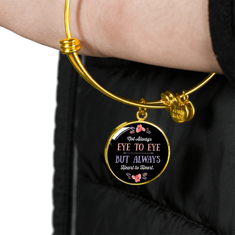 Always Heart To Heart - 18k Gold Finished Bangle Bracelet