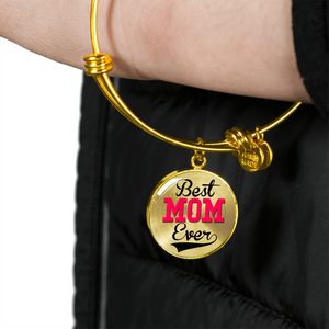 Best Mom Ever - 18k Gold Finished Bangle Bracelet