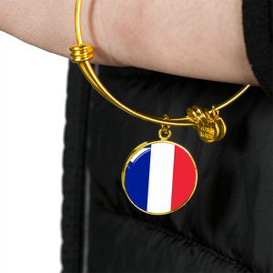 French Flag - 18k Gold Finished Bangle Bracelet